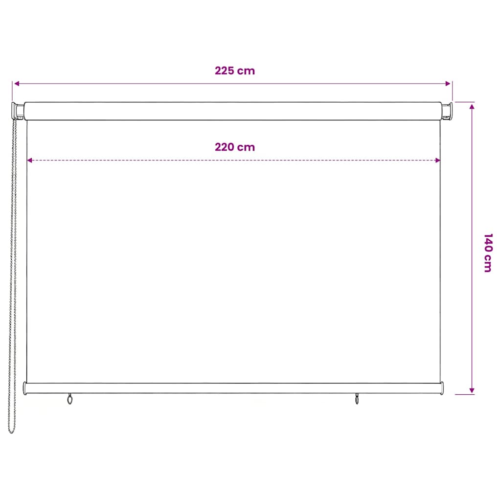Lauko roletas, terakota spalvos, 220x140cm, HDPE