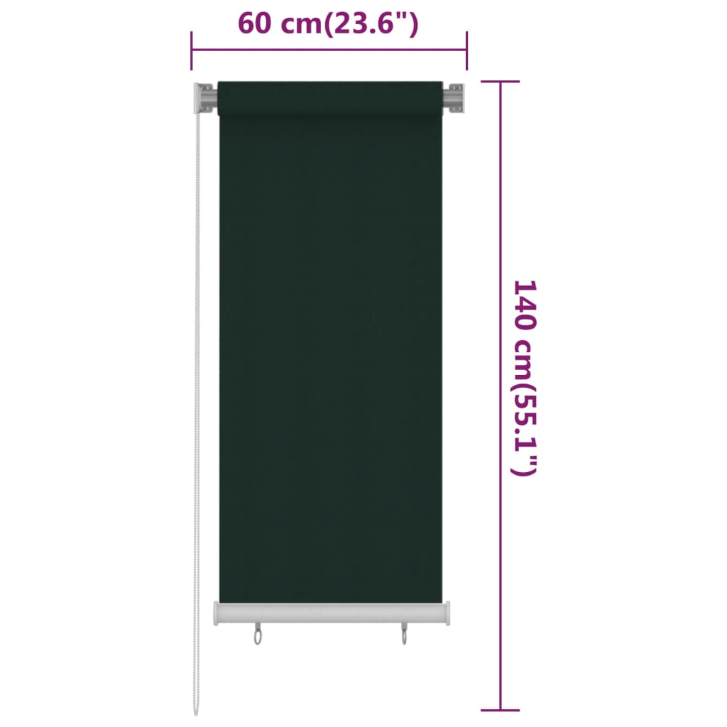 Lauko roletas, tamsiai žalios spalvos, 60x140cm, HDPE