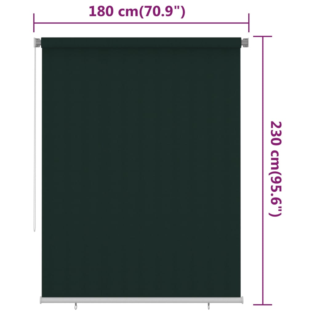 Lauko roletas, tamsiai žalios spalvos, 180x230cm, HDPE