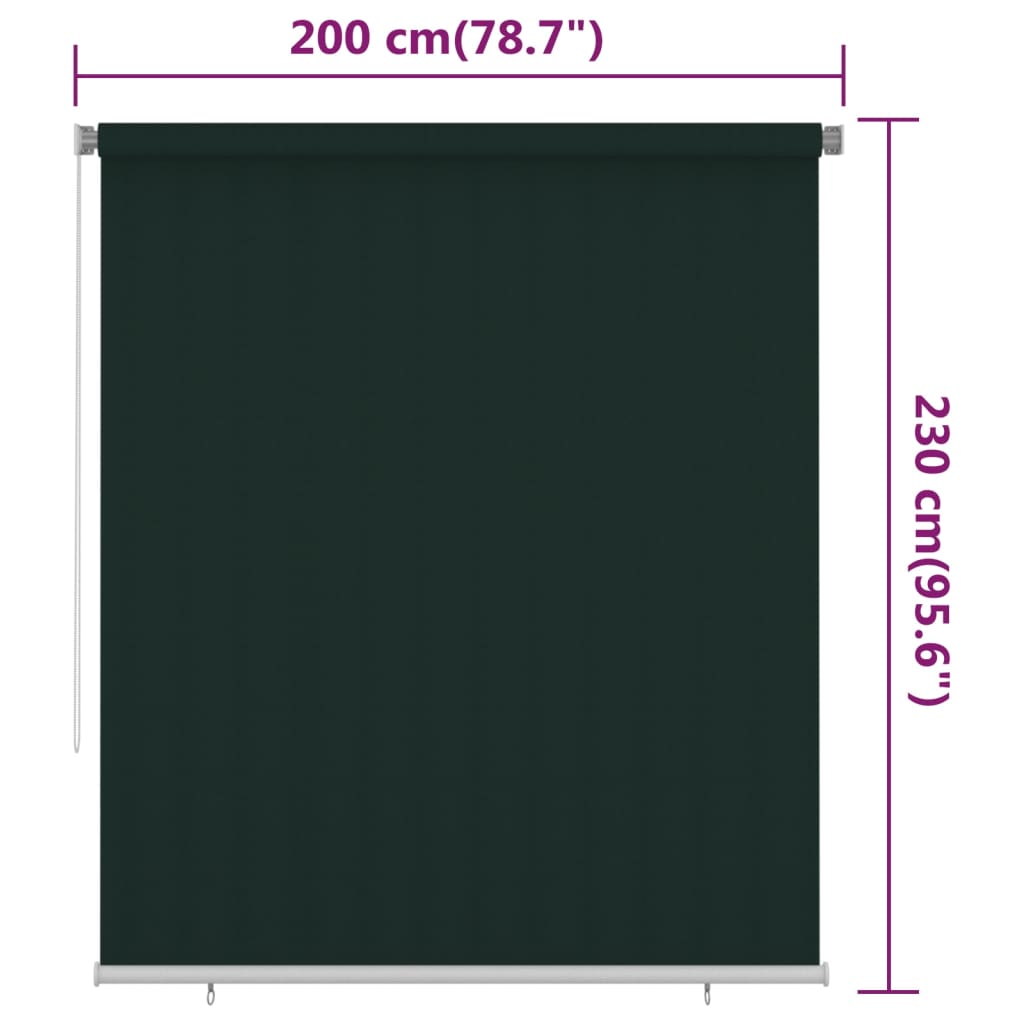 Lauko roletas, tamsiai žalios spalvos, 200x230cm, HDPE