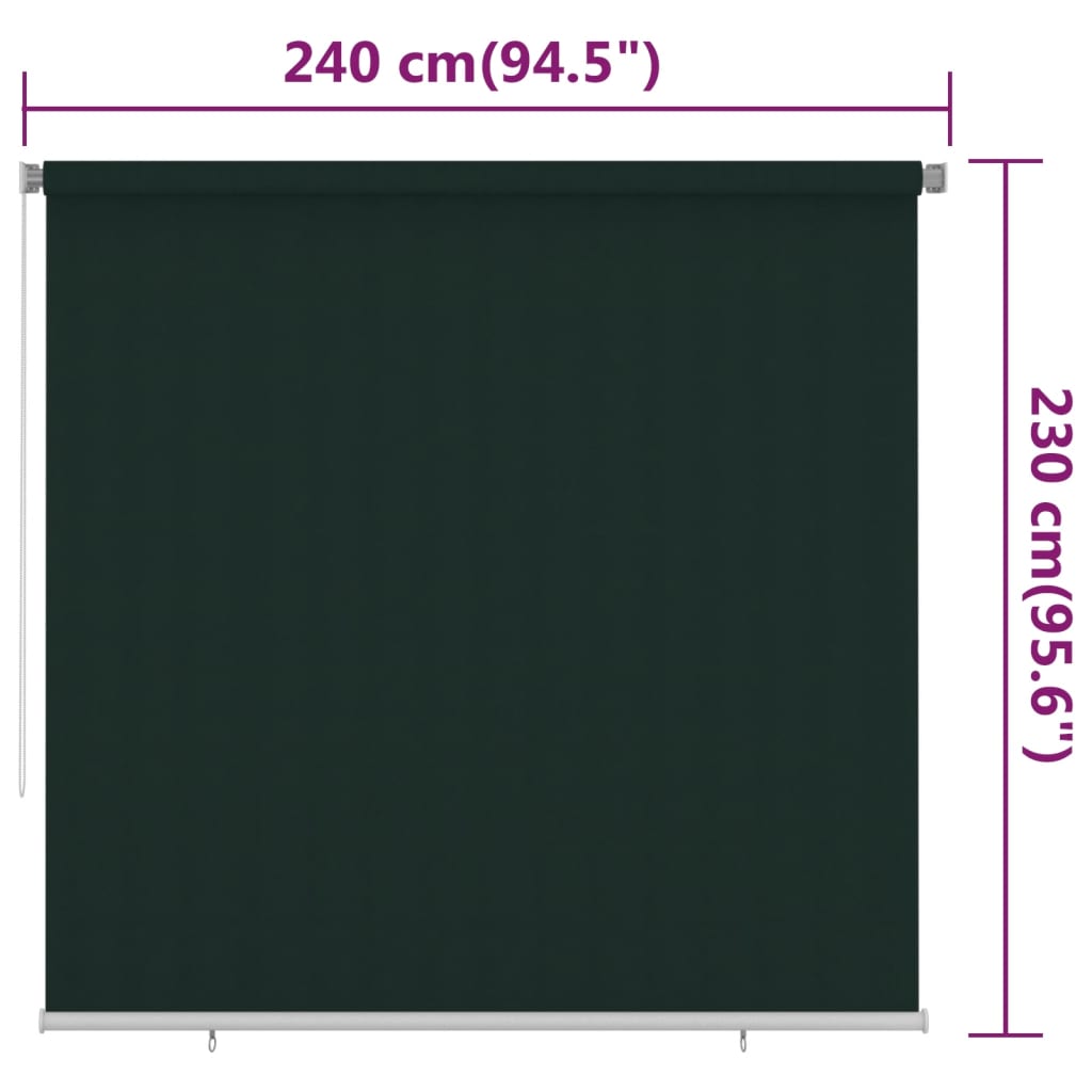 Lauko roletas, tamsiai žalios spalvos, 240x230cm, HDPE