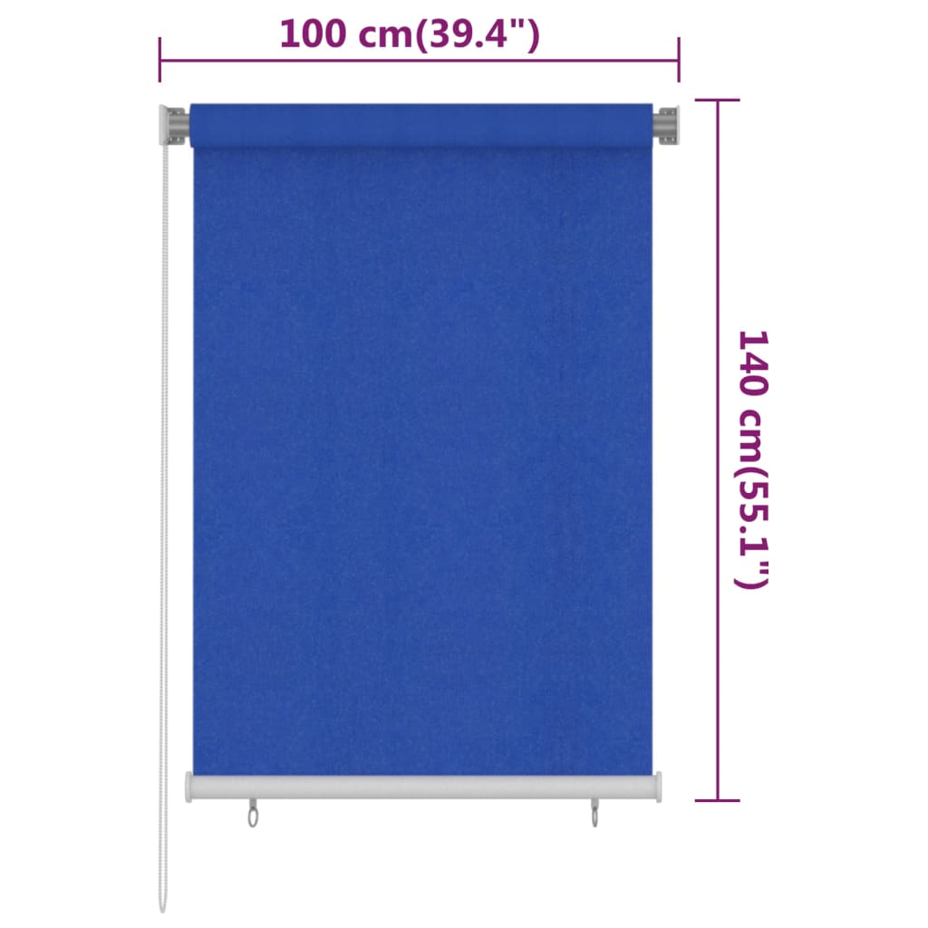 Lauko roletas, mėlynos spalvos, 100x140cm, HDPE