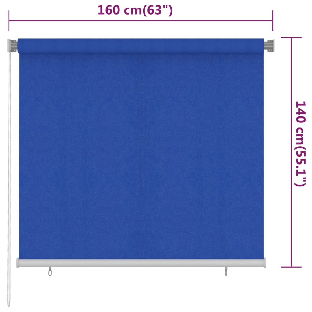 Lauko roletas, mėlynos spalvos, 160x140cm, HDPE
