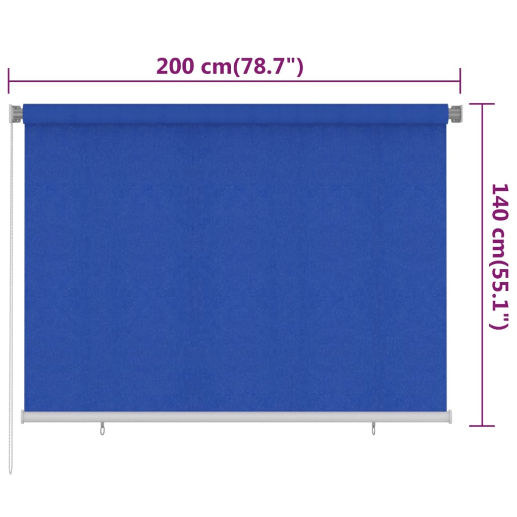 Lauko roletas, mėlynos spalvos, 200x140cm, HDPE