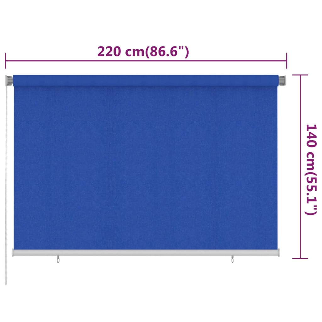 Lauko roletas, mėlynos spalvos, 220x140cm, HDPE