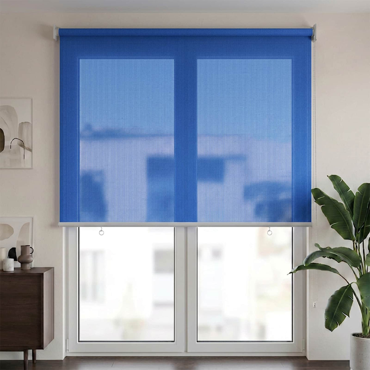 Lauko roletas, mėlynos spalvos, 60x230cm, HDPE