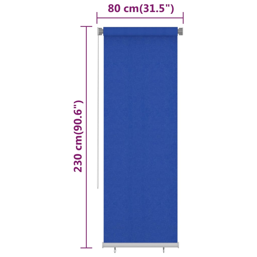 Lauko roletas, mėlynos spalvos, 80x230cm, HDPE