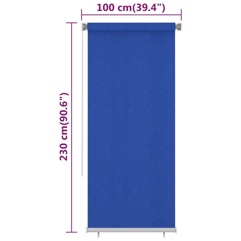 Lauko roletas, mėlynos spalvos, 100x230cm, HDPE