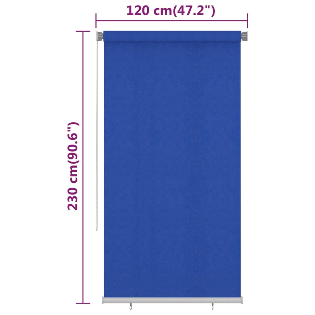Lauko roletas, mėlynos spalvos, 120x230cm, HDPE