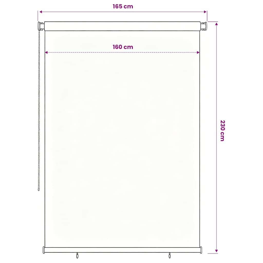 Lauko roletas, mėlynos spalvos, 160x230cm, HDPE