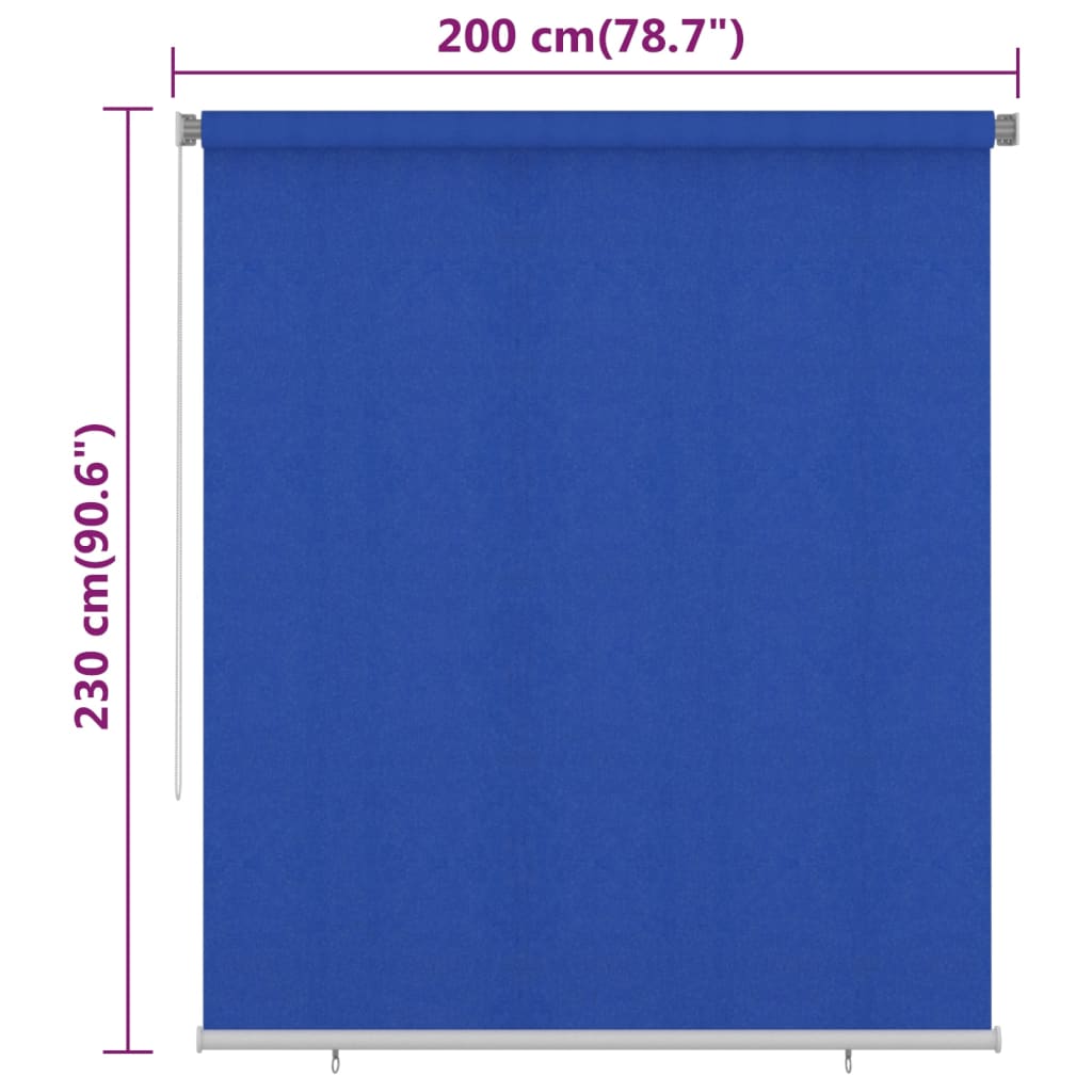 Lauko roletas, mėlynos spalvos, 200x230cm, HDPE