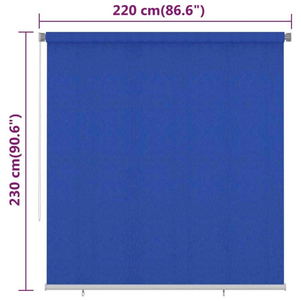 Lauko roletas, mėlynos spalvos, 220x230cm, HDPE