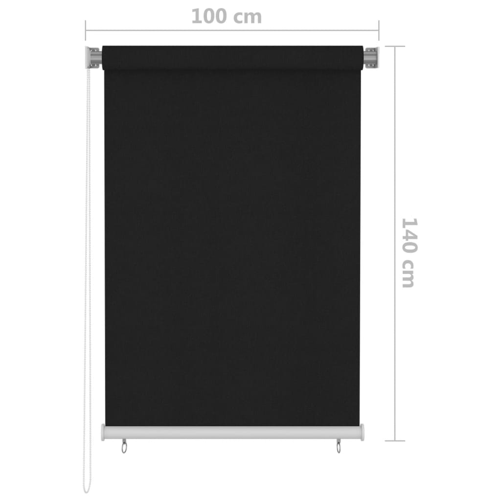 Lauko roletas, juodos spalvos, 100x140cm