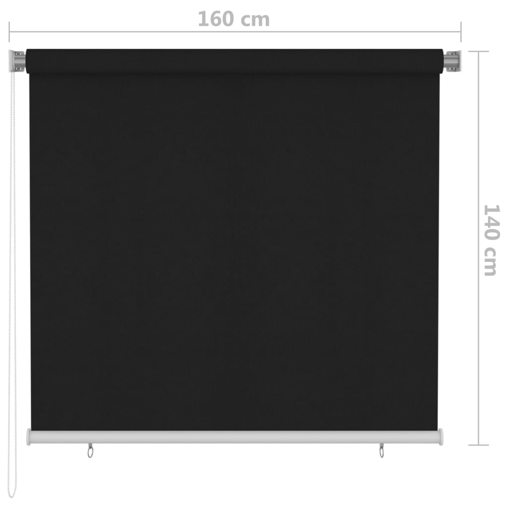 Lauko roletas, juodos spalvos, 160x140cm