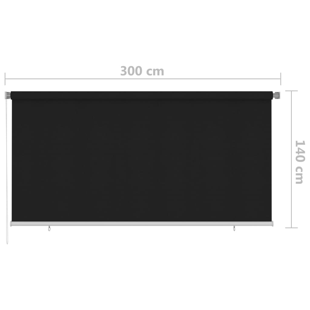 Lauko roletas, juodos spalvos, 300x140cm