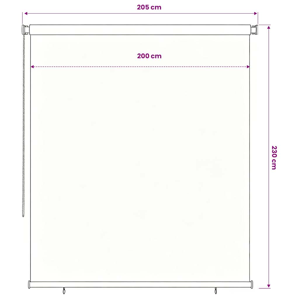 Lauko roletas, 225 (plotis) x 230 (aukštis) cm, juodos spalvos