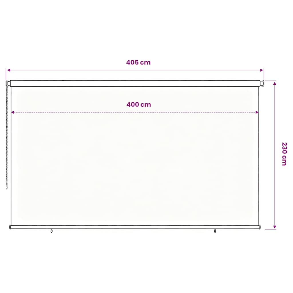 Lauko roletas, 405 (plotis) x 230 (aukštis) cm, juodos spalvos