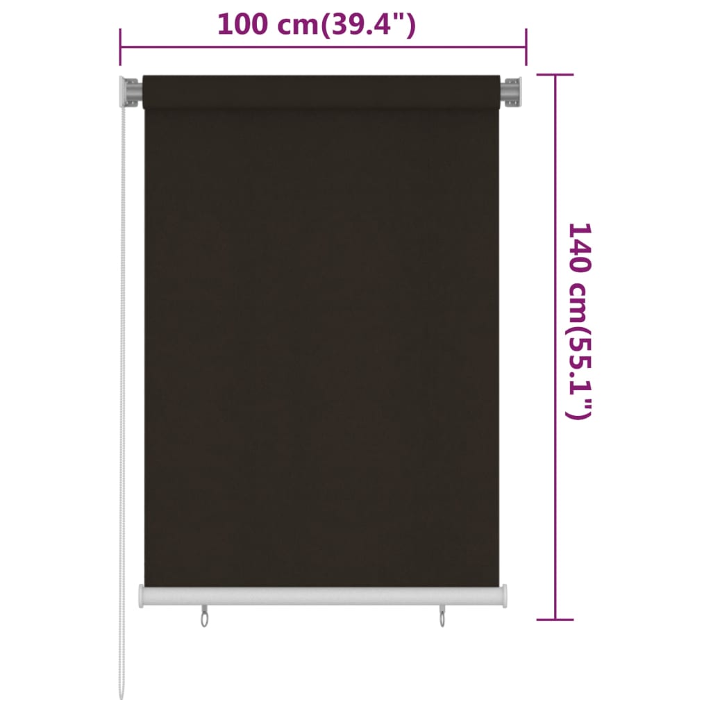 Lauko roletas, rudos spalvos, 100x140cm, HDPE