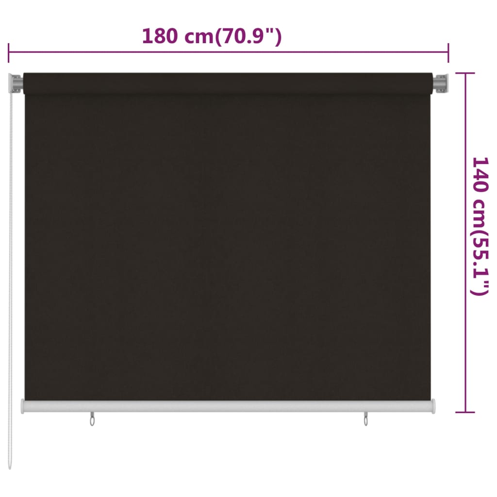 Lauko roletas, rudos spalvos, 180x140cm, HDPE