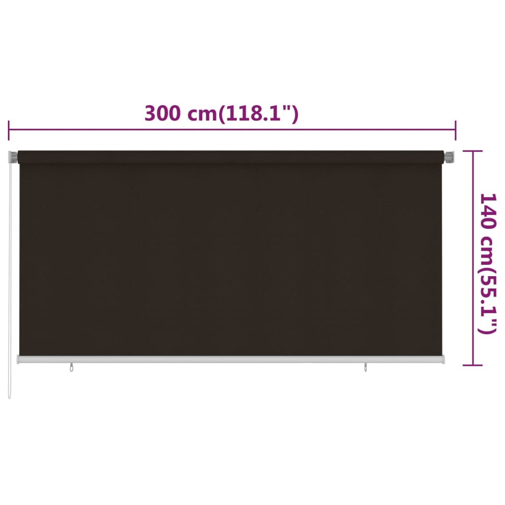 Lauko roletas, rudos spalvos, 300x140cm, HDPE
