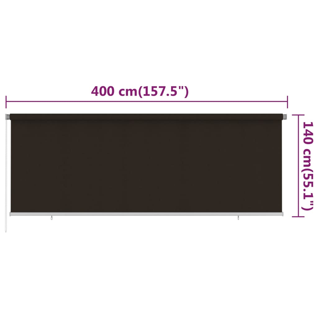 Lauko roletas, rudos spalvos, 400x140cm, HDPE