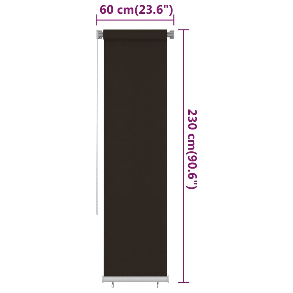 Lauko roletas, rudos spalvos, 60x230cm, HDPE