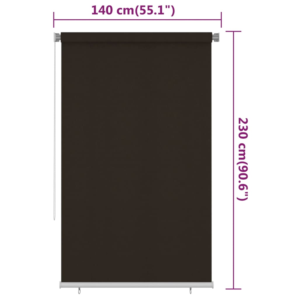 Lauko roletas, rudos spalvos, 140x230cm, HDPE