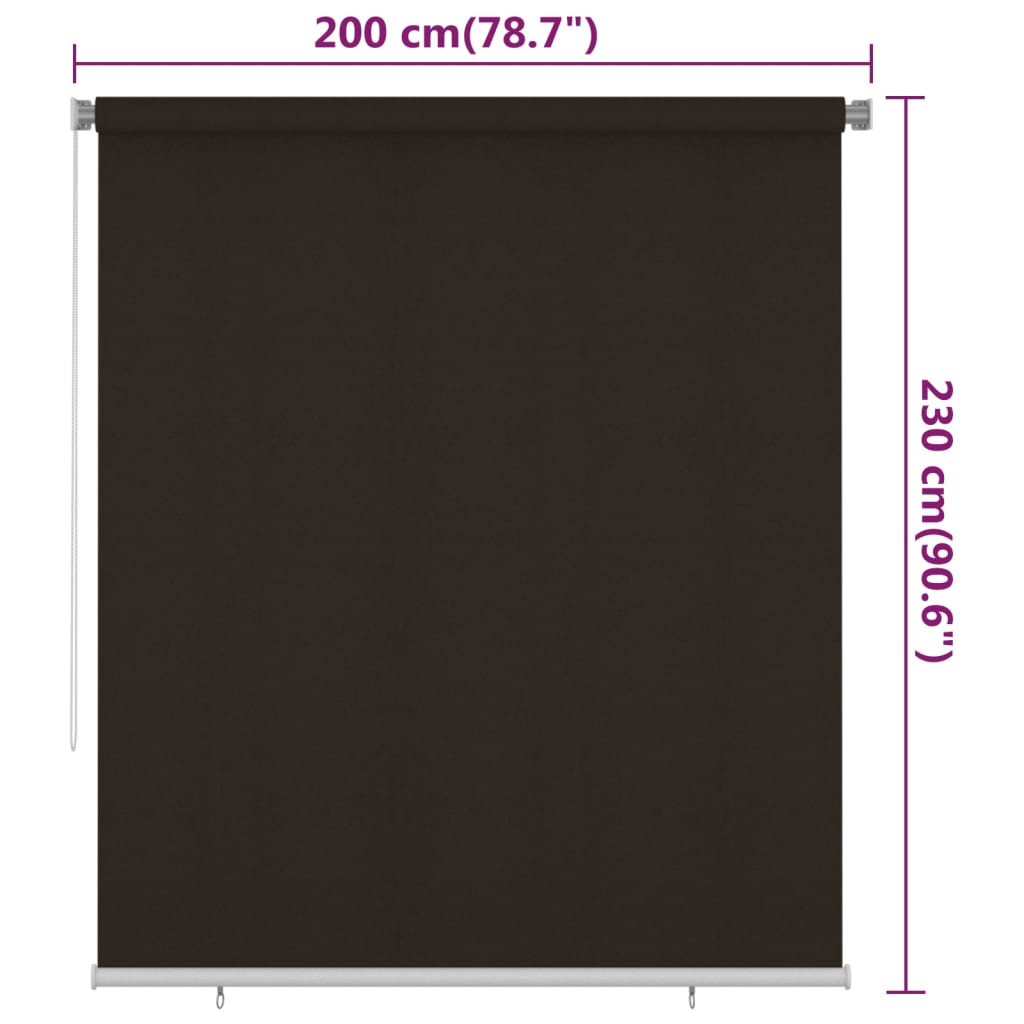 Lauko roletas, rudos spalvos, 200x230cm, HDPE