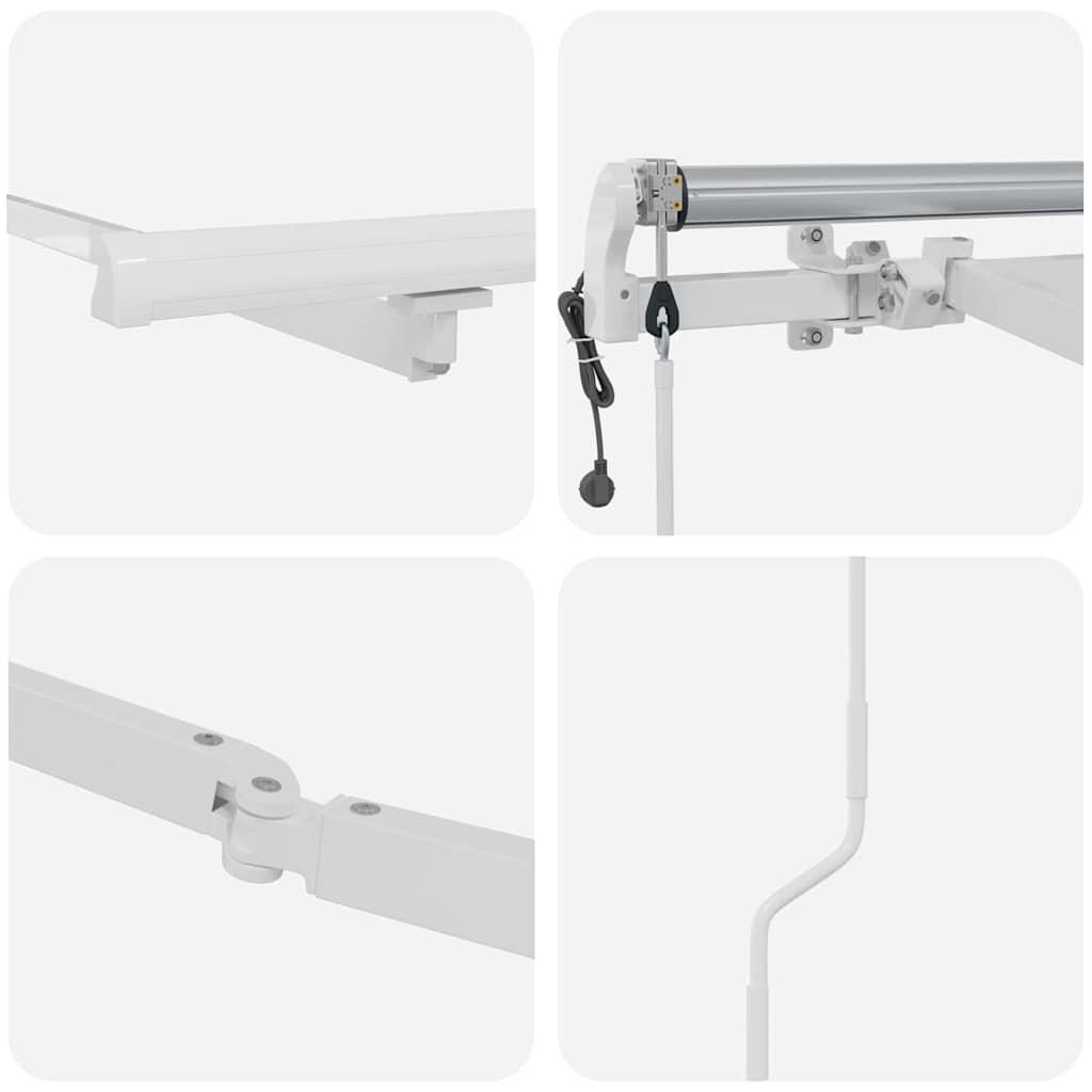 Retractable Awning White 3 x 2.5 m Metal