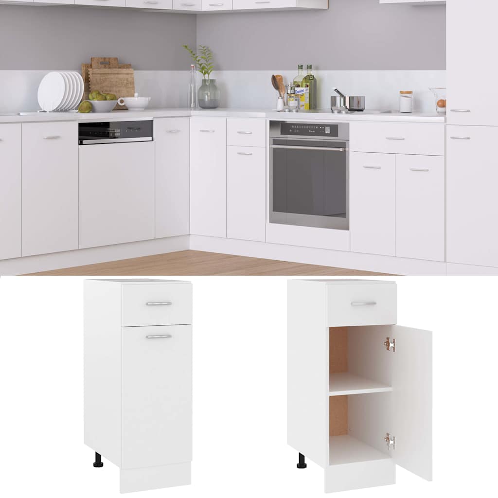 Base cabinet with drawer, "Lyon", white, 30x46x81.5cm
