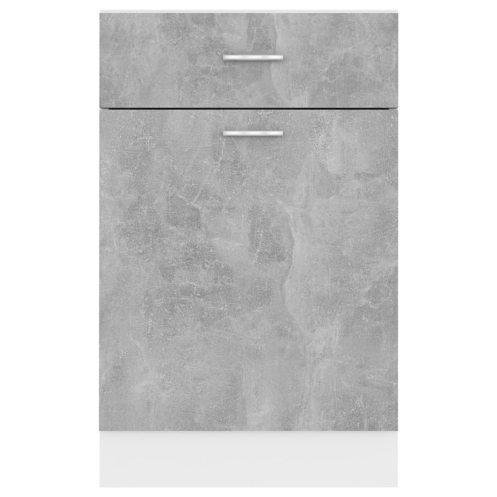 Base cabinet with a drawer, "Lyon", concrete, 50x46x81.5cm