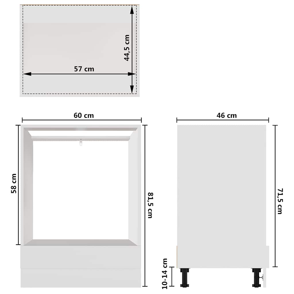 Oven cabinet, "Riga", white, 60x46x81.5cm