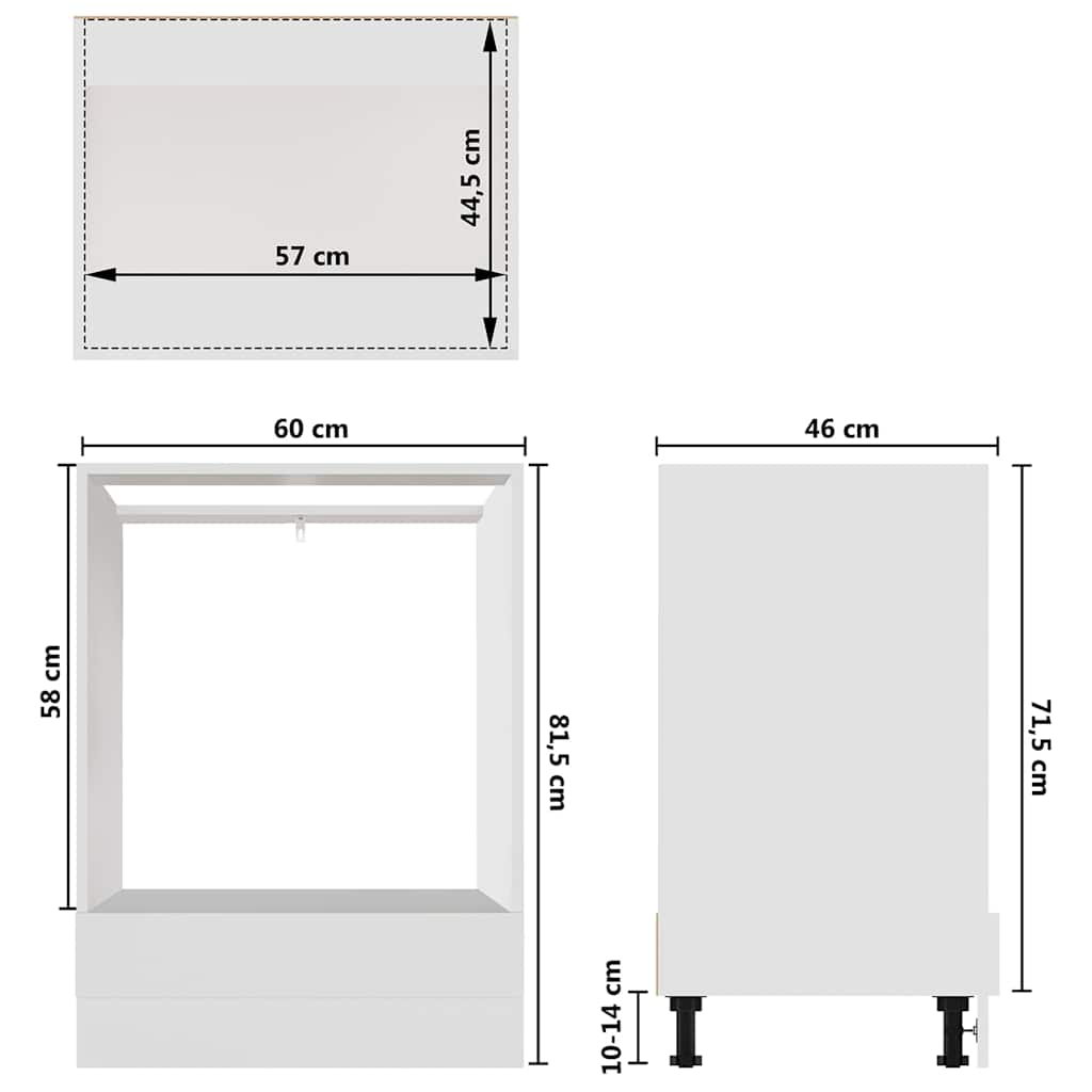 Oven cabinet, "Riga", white, 60x46x81.5cm