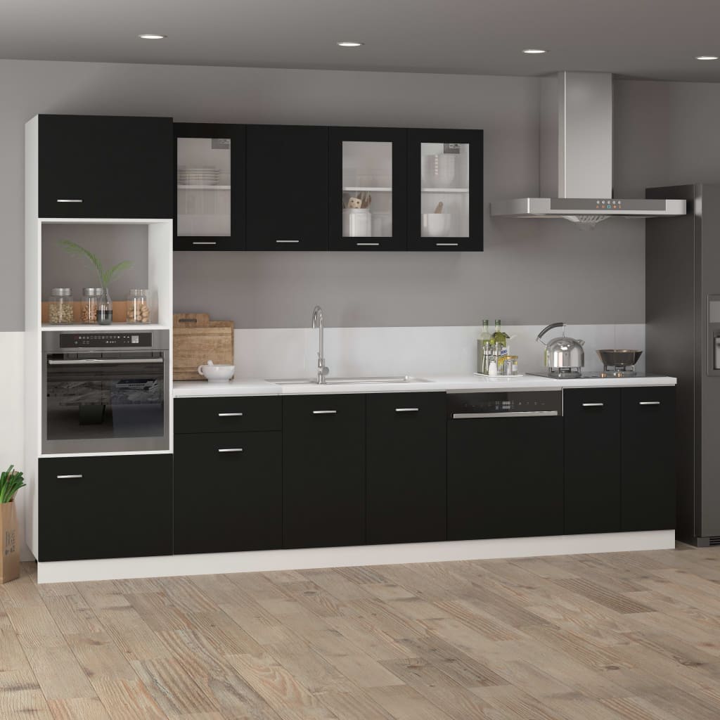 Wall-mounted glass cabinet, "Lyon", black, 40x31x60cm