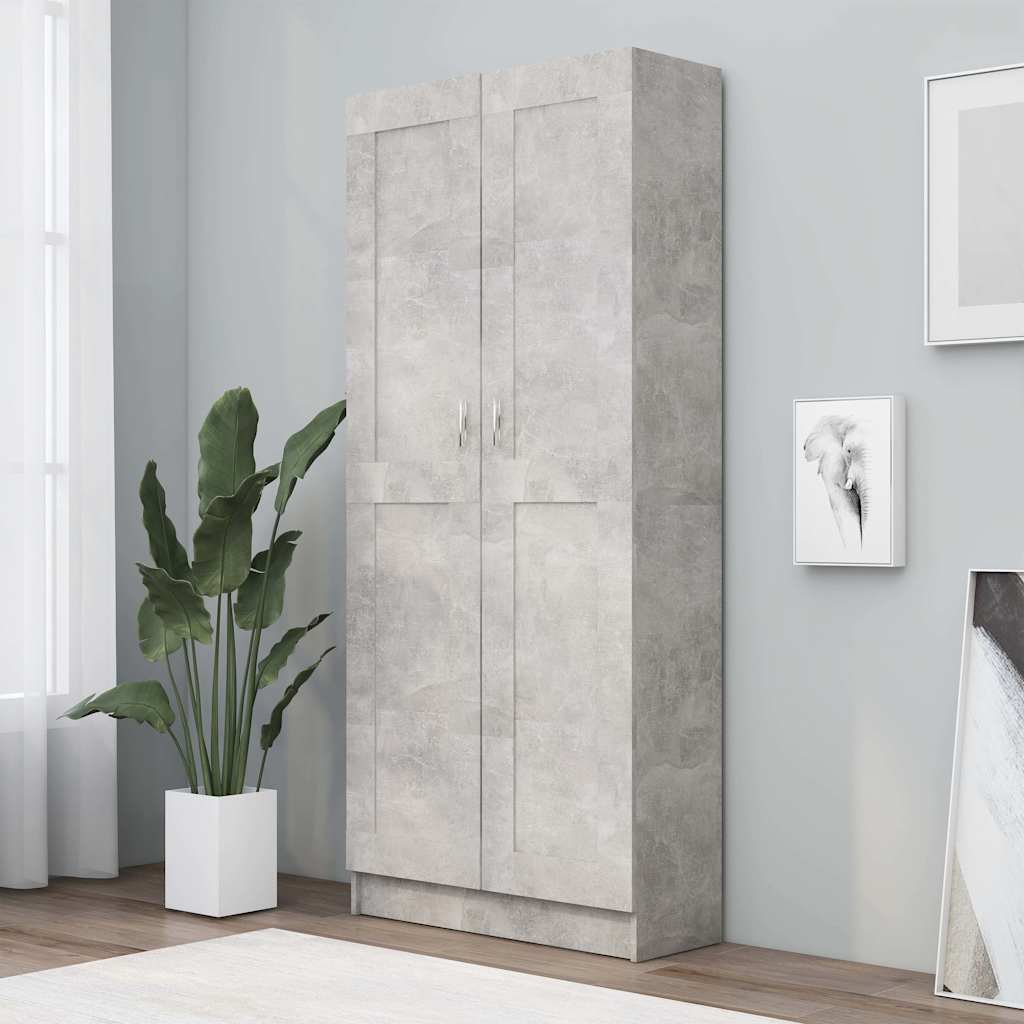 Spintelė knygoms, betono, 82,5x30,5x185,5cm, apdirbta mediena