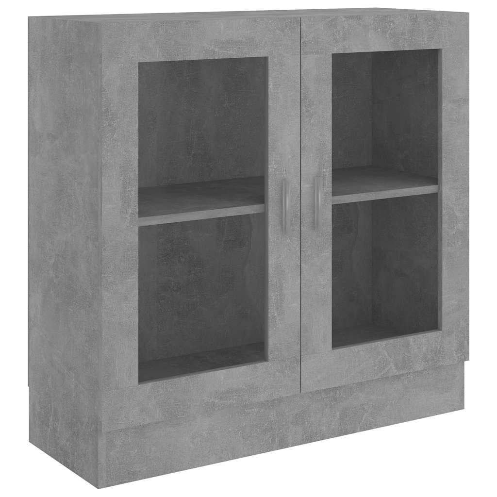 Vitrininė spintelė, betono, 82,5x30,5x80cm, apdirbta mediena