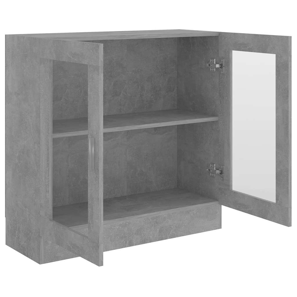 Vitrininė spintelė, betono, 82,5x30,5x80cm, apdirbta mediena