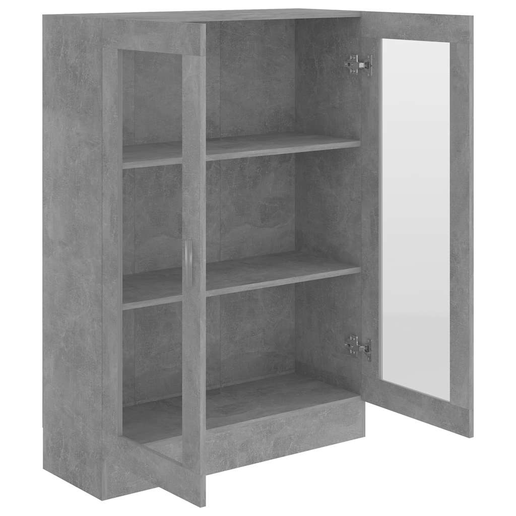 Vitrininė spintelė, betono, 82,5x30,5x115cm, apdirbta mediena