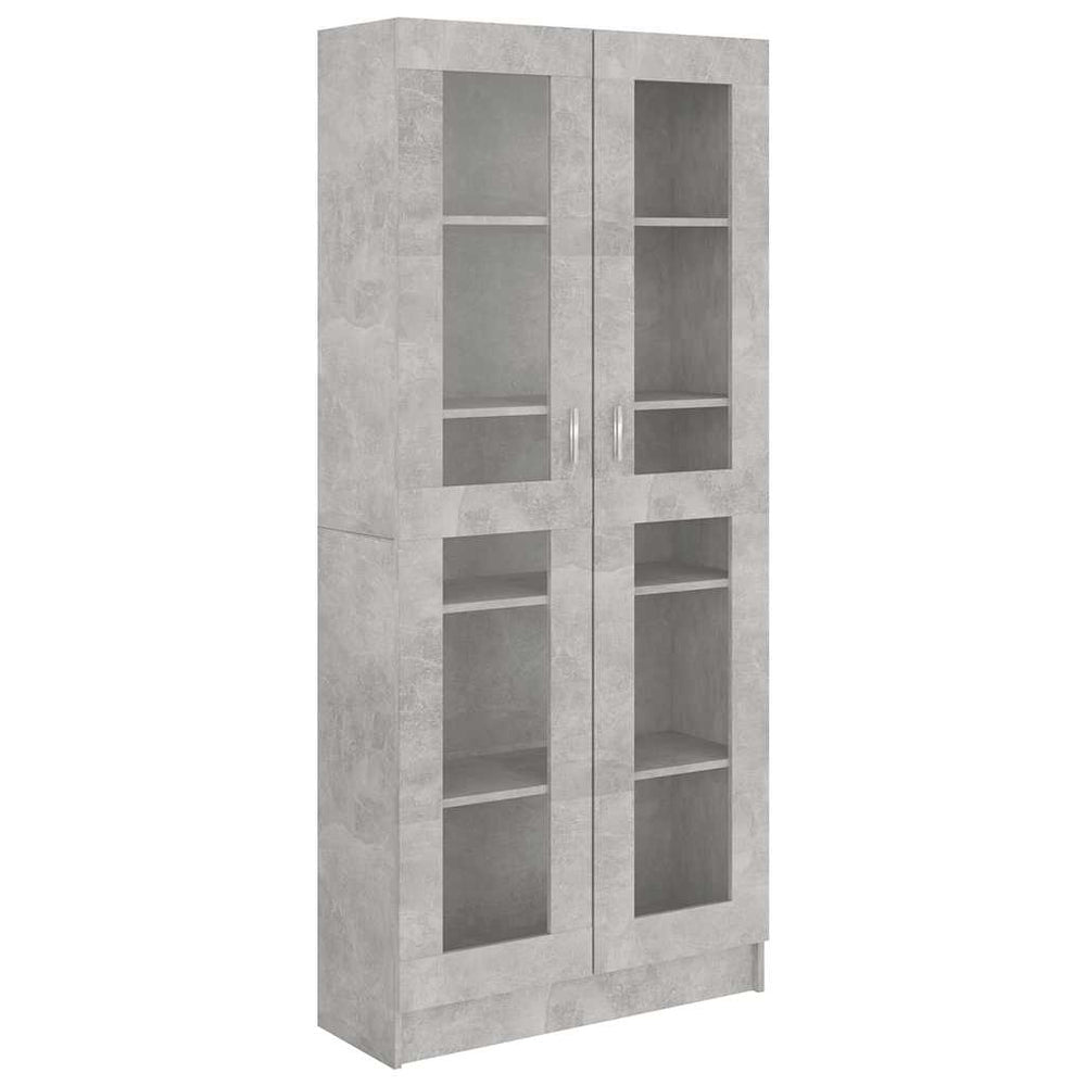 Vitrininė spintelė, betono, 82,5x30,5x185,5cm, apdirbta mediena