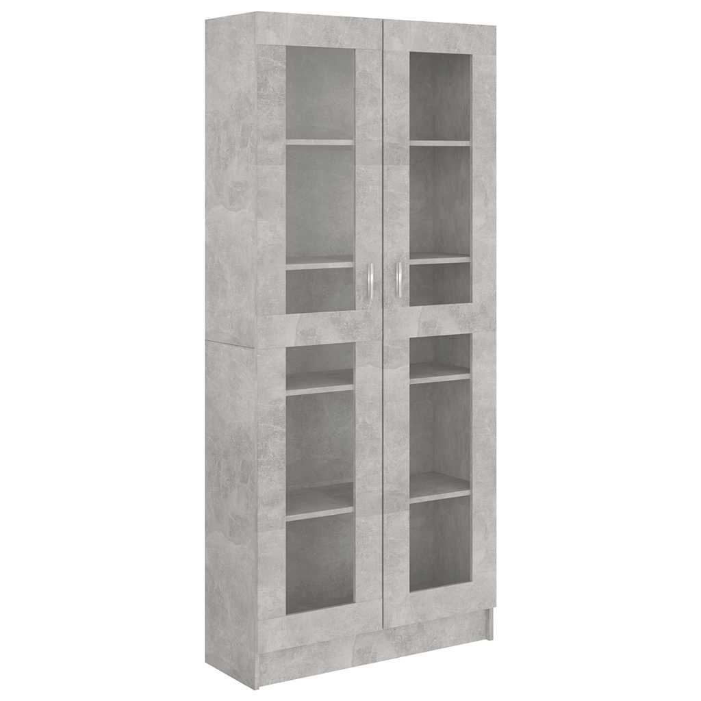 Vitrininė spintelė, betono, 82,5x30,5x185,5cm, apdirbta mediena