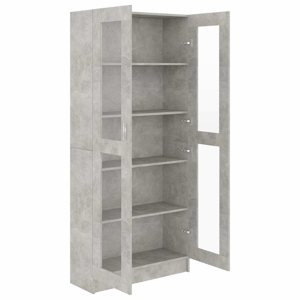 Vitrininė spintelė, betono, 82,5x30,5x185,5cm, apdirbta mediena