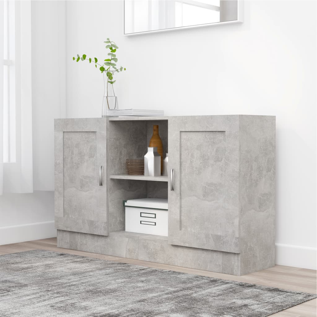 Šoninė spintelė, betono, 120x30,5x70cm, apdirbta mediena