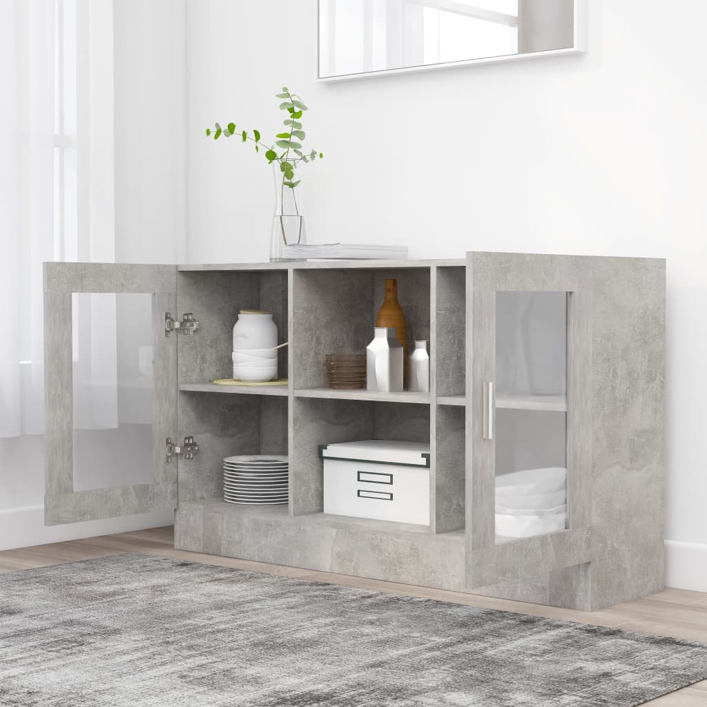 Vitrininė spintelė, pilka, 120x30,5x70cm, apdirbta mediena