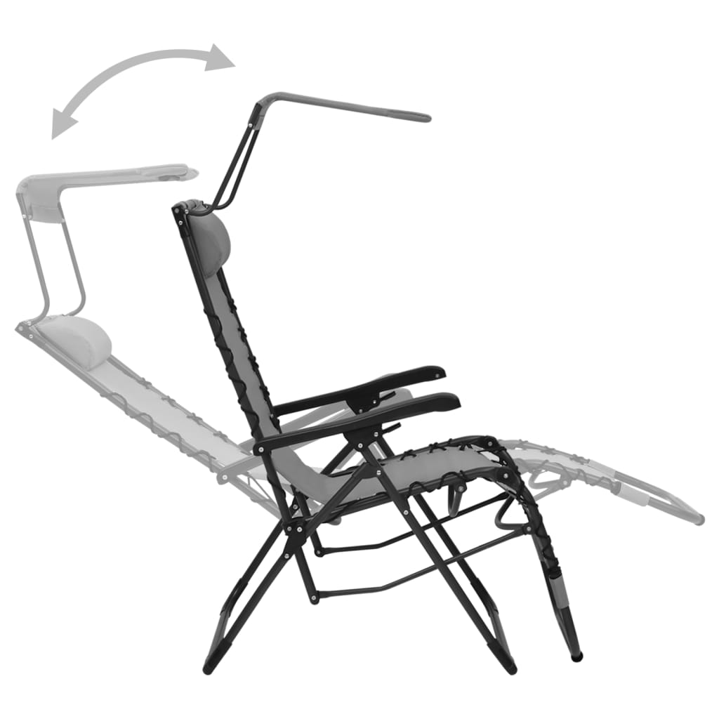 Foldable patio chair, grey, textilene