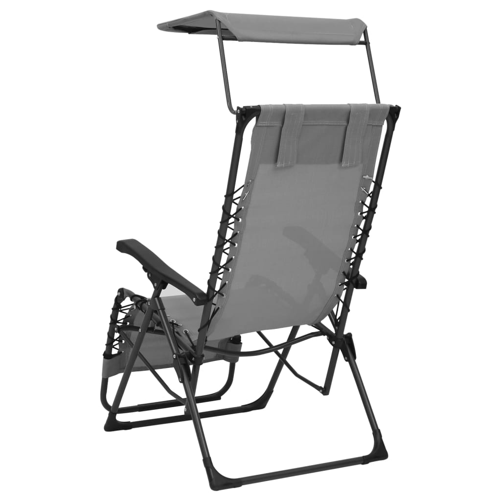 Foldable patio chair, grey, textilene