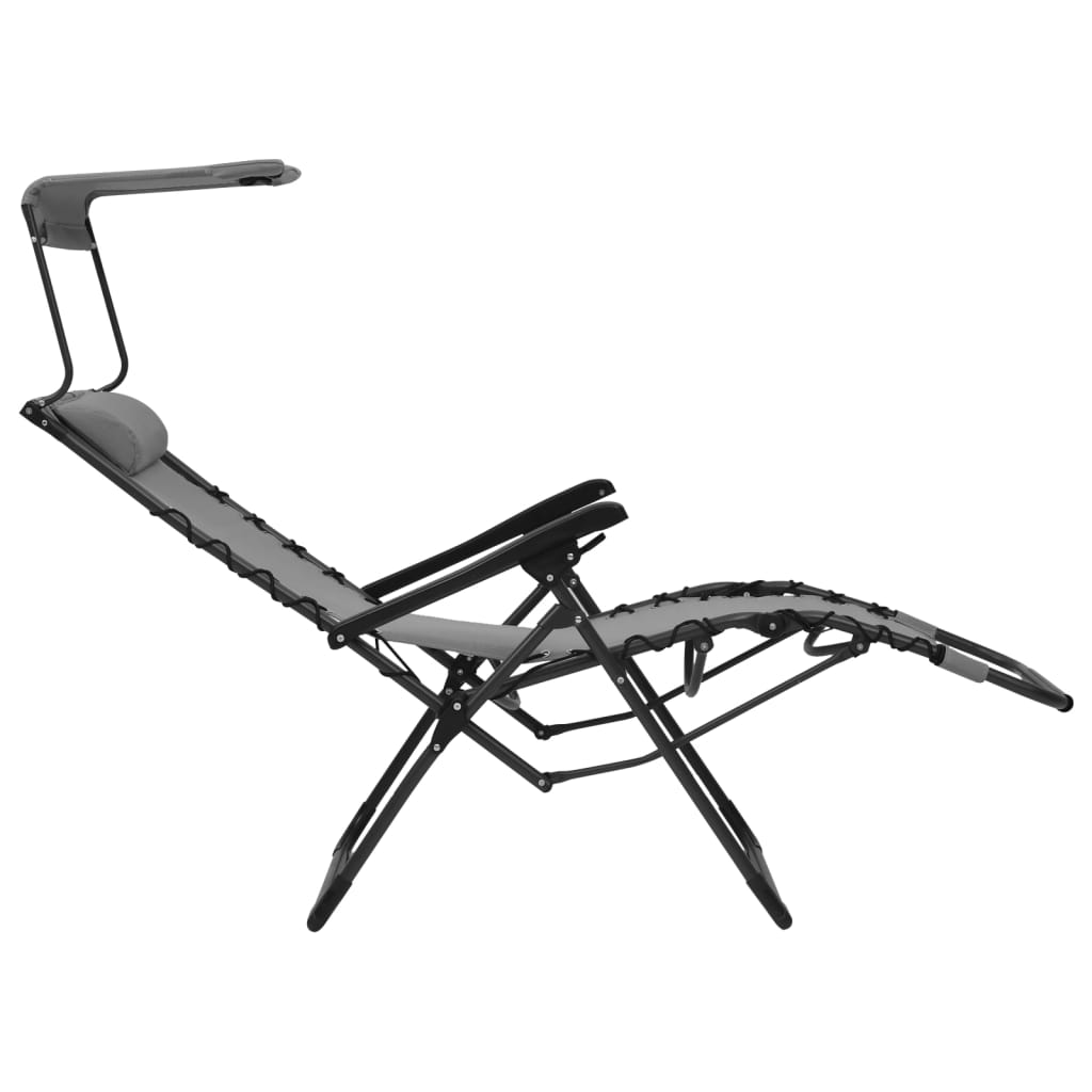Foldable patio chair, grey, textilene