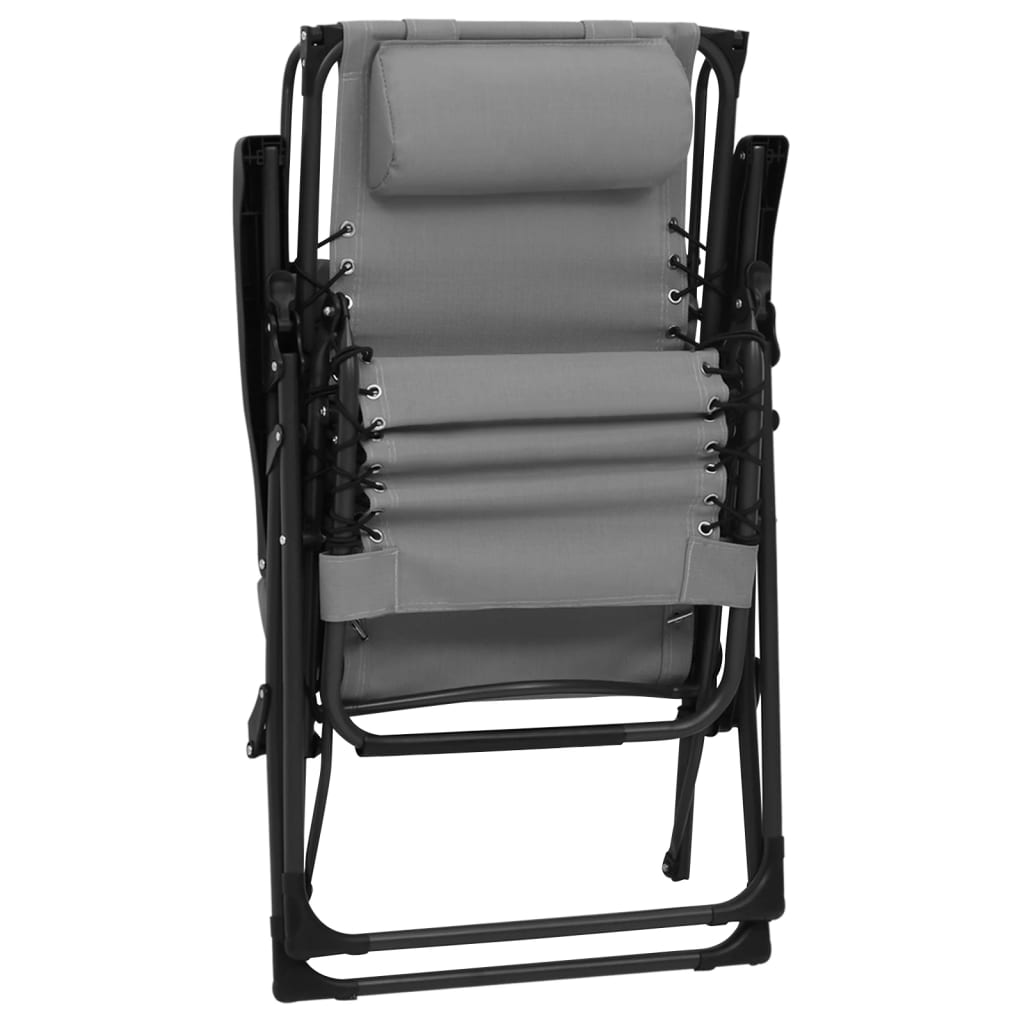 Foldable patio chair, grey, textilene