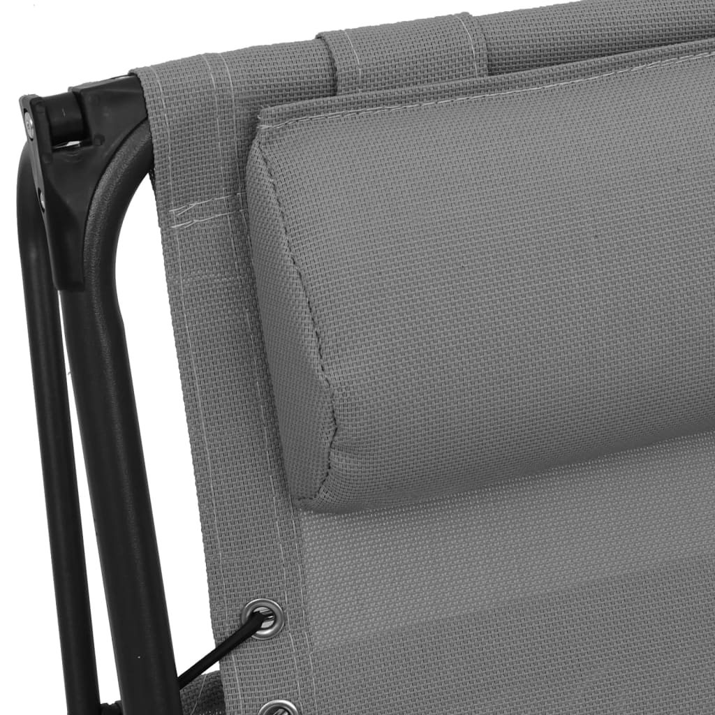 Foldable patio chair, grey, textilene
