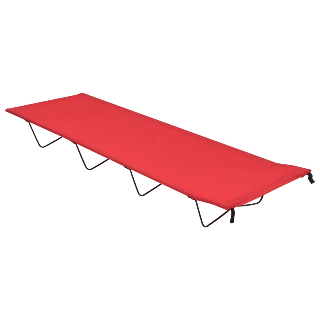 Kempinga krēsls, sarkans, 180x60x19cm, audums un tērauds