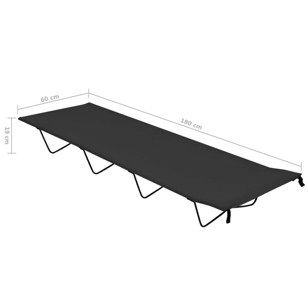 Gultai, 2vnt., juodi, 180x60x19cm, audinys ir plienas